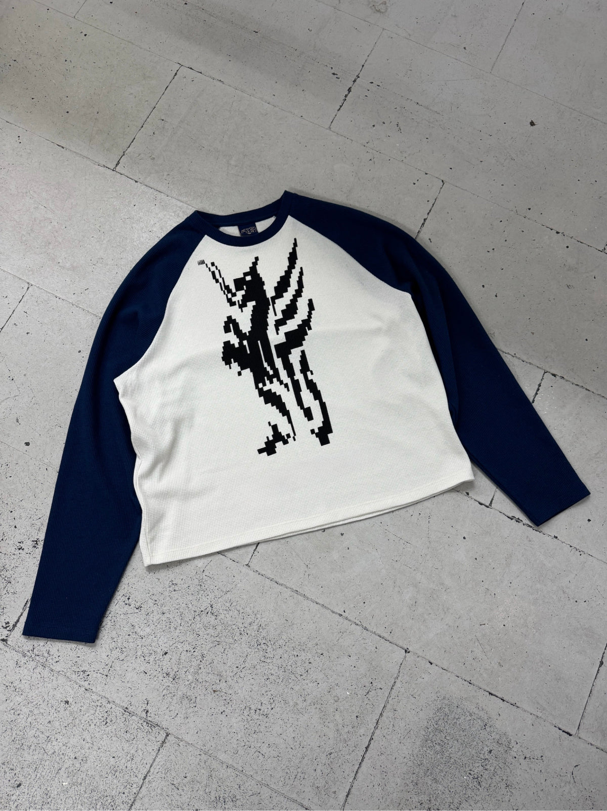LS WAFFLE TEE - NAVY *PRE ORDER