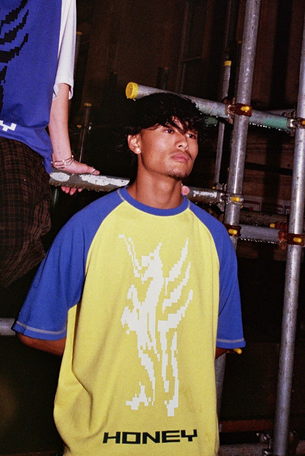 SS WAFFLE TEE - NEON