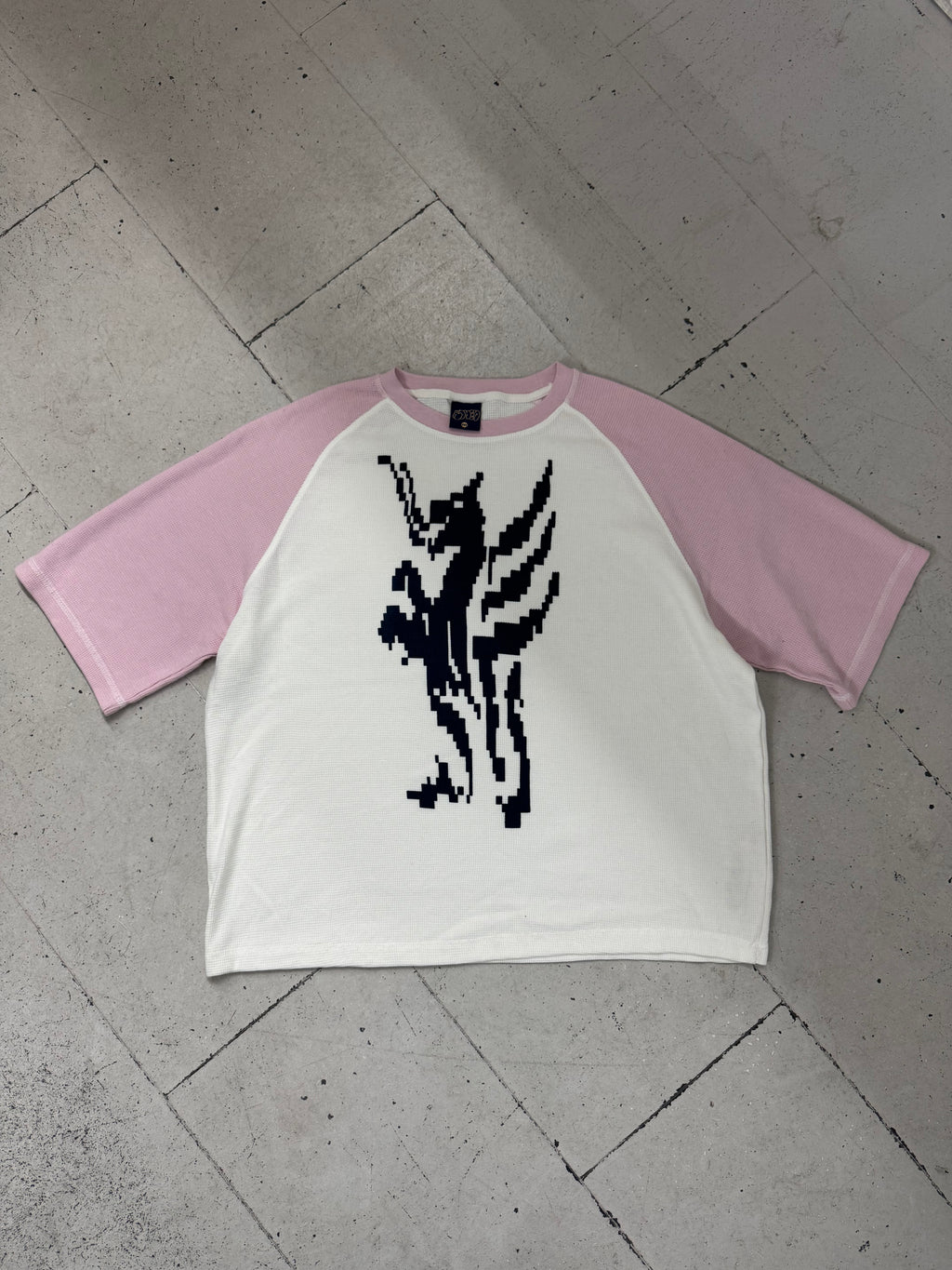 SS WAFFLE TEE - PINK