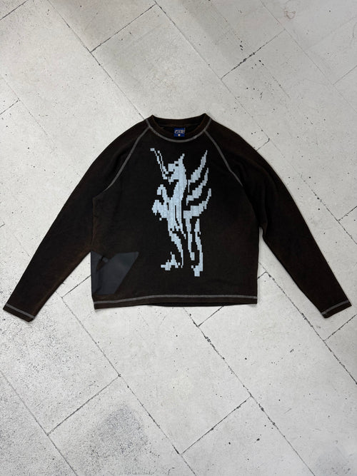 LS WAFFLE TEE - BROWN